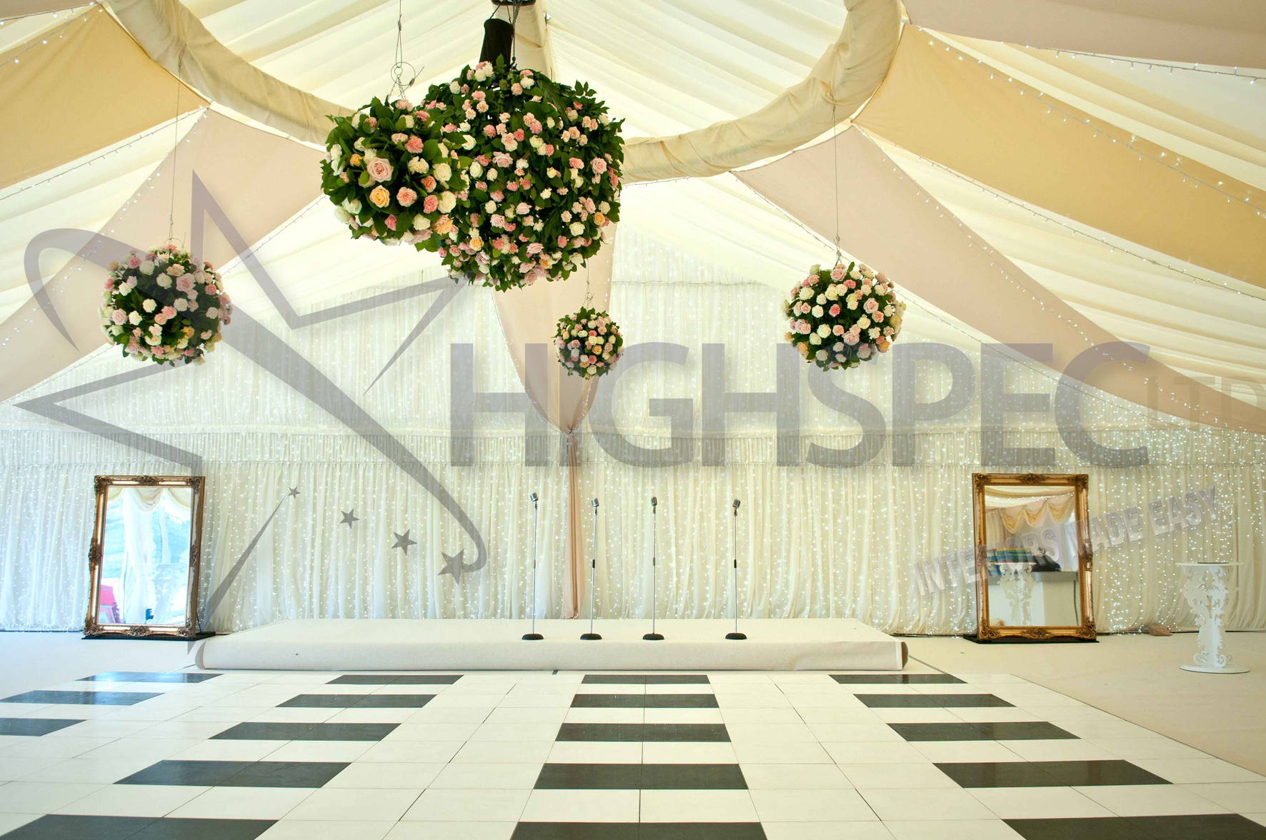 Pleated marquee lining decor