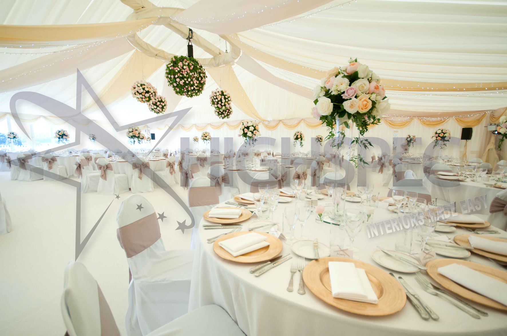 Pleated marquee lining decor