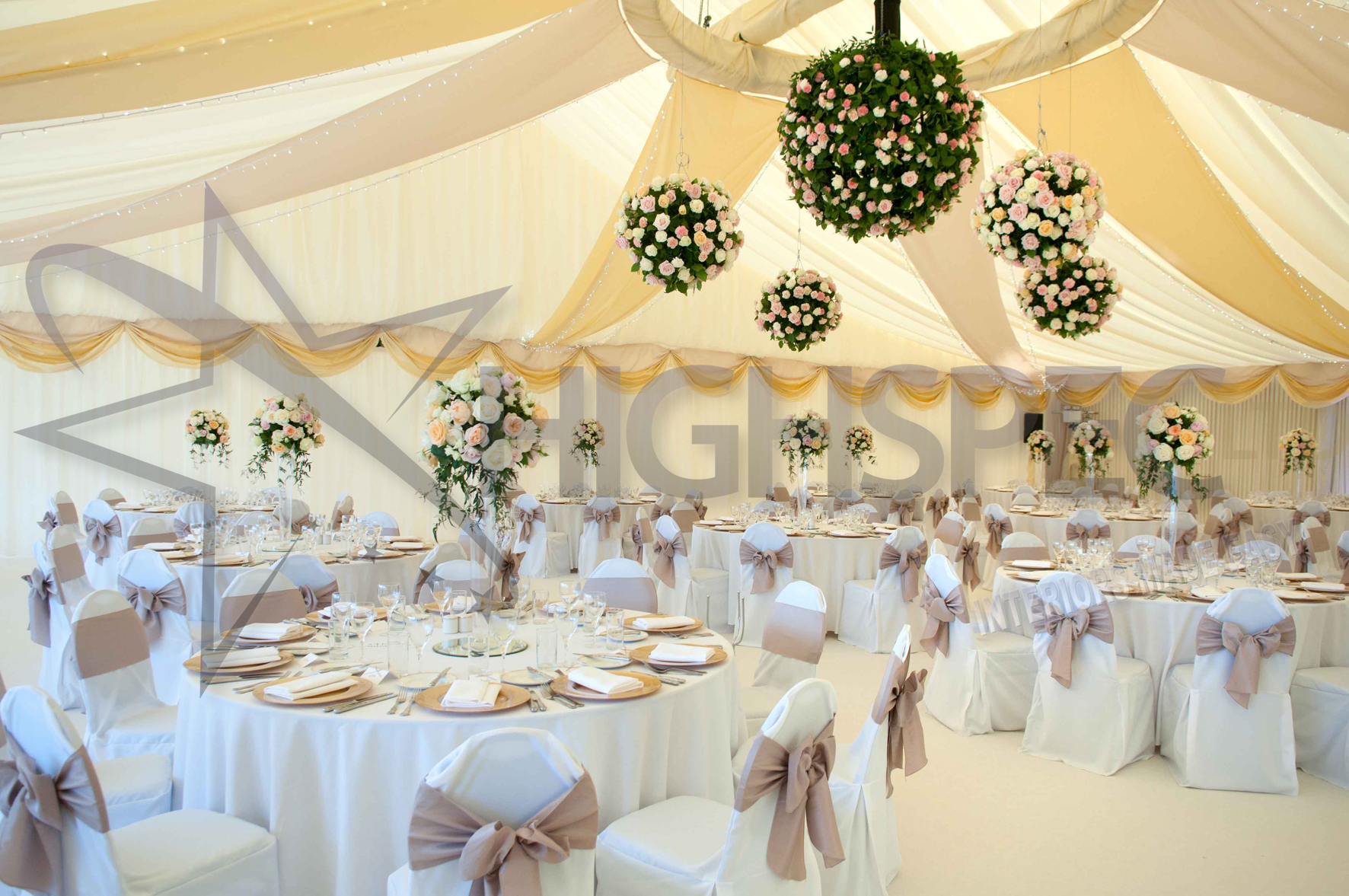 Pleated marquee lining decor