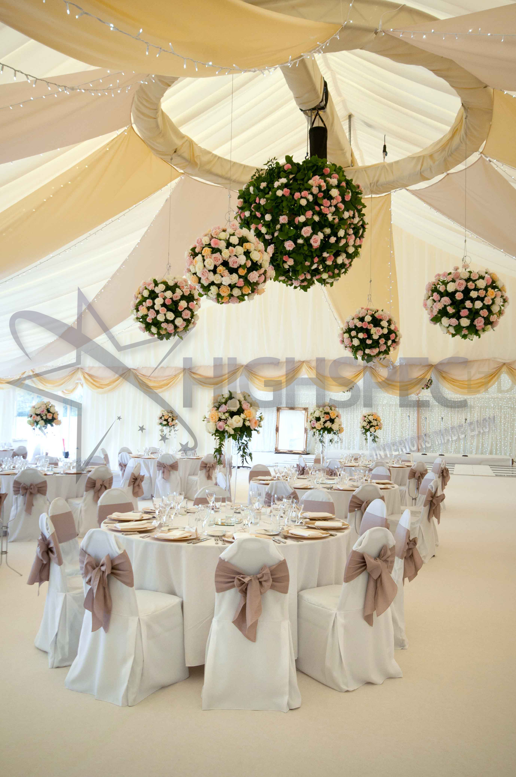 Pleated marquee lining decor