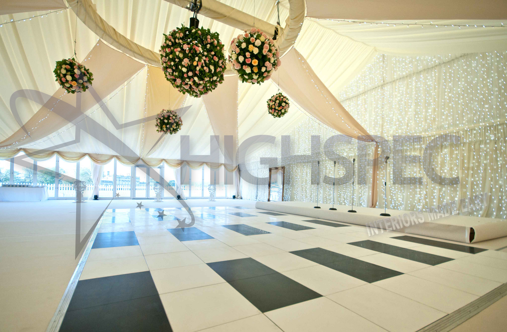 Pleated marquee lining decor