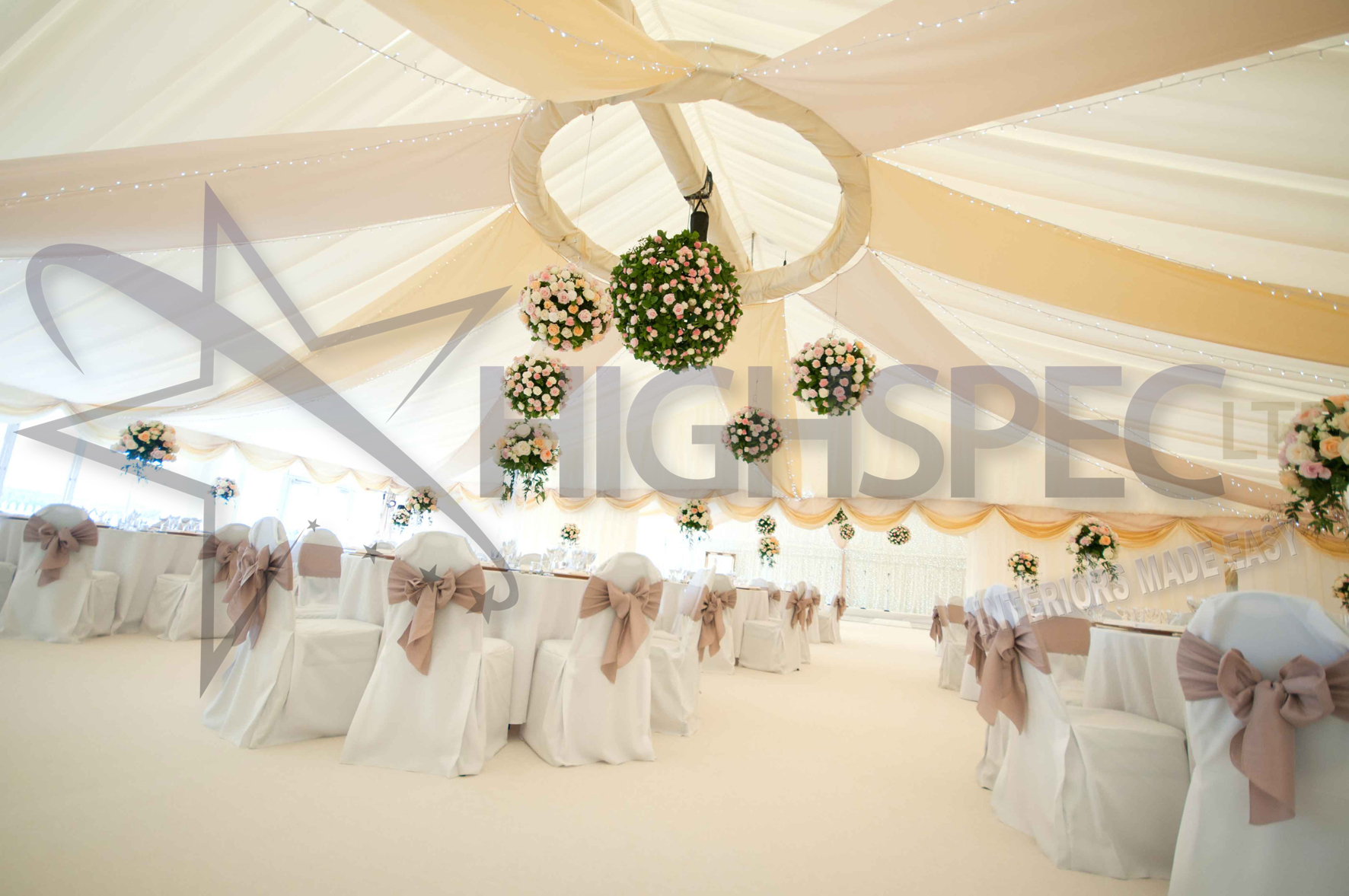 Pleated marquee lining decor