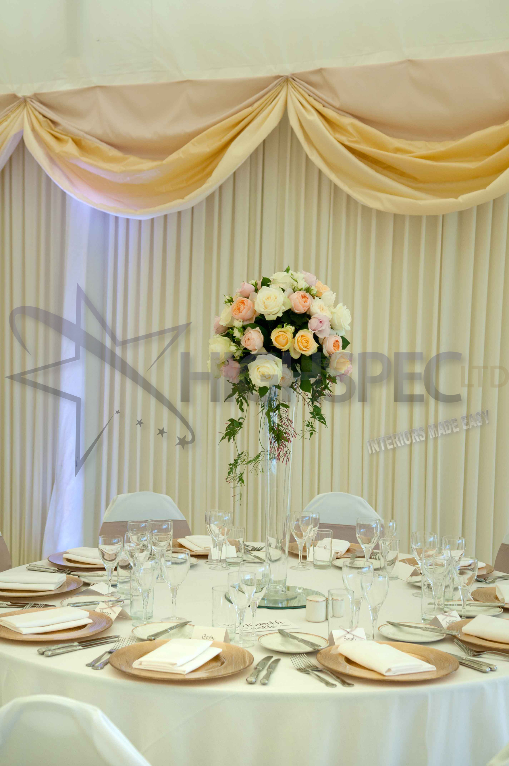 Pleated marquee lining decor