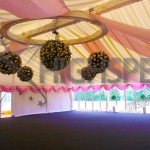 Pleated marquee ceiling decor