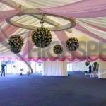 Pleated marquee ceiling decor