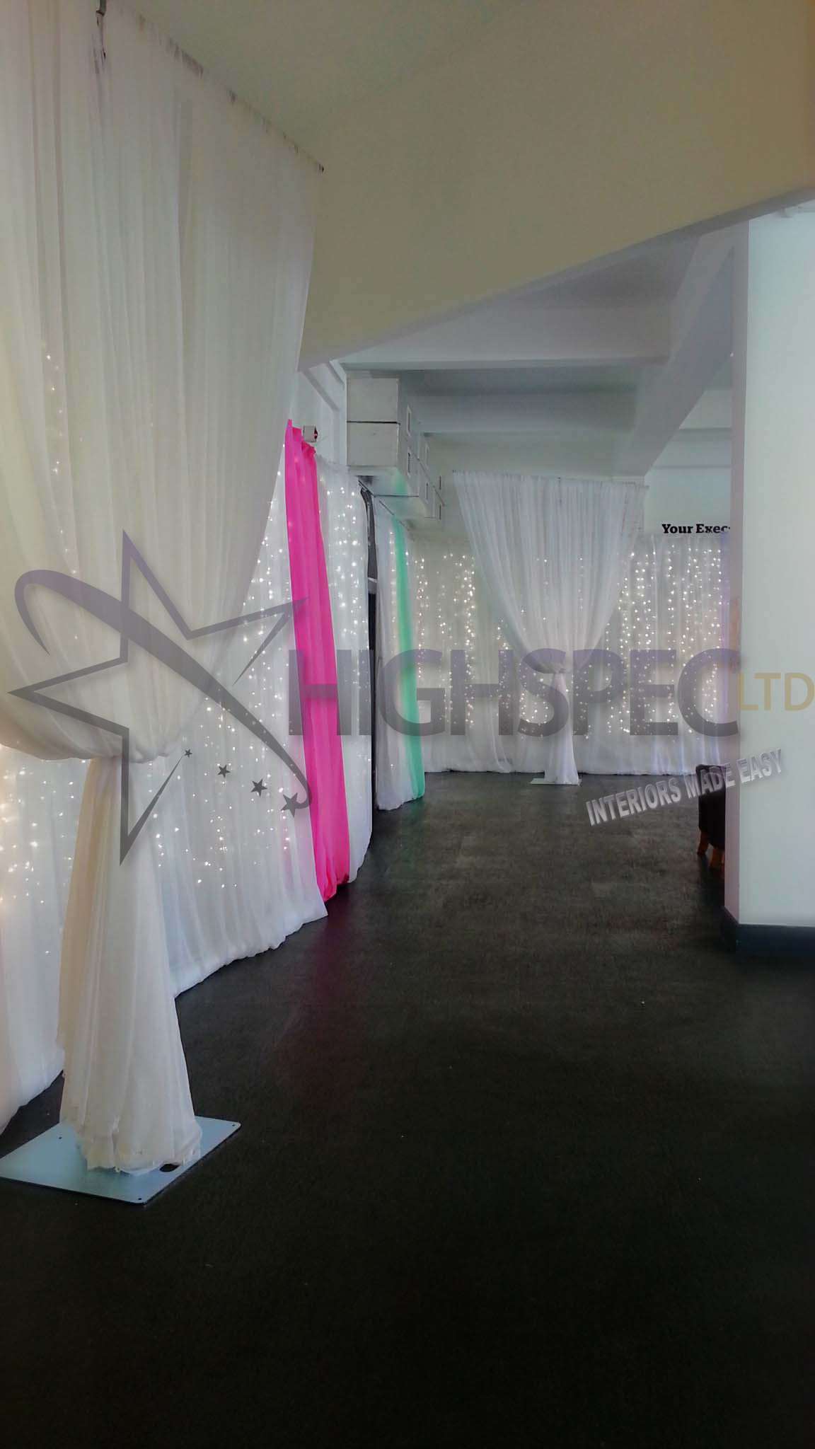 Fairylight backdrop organza