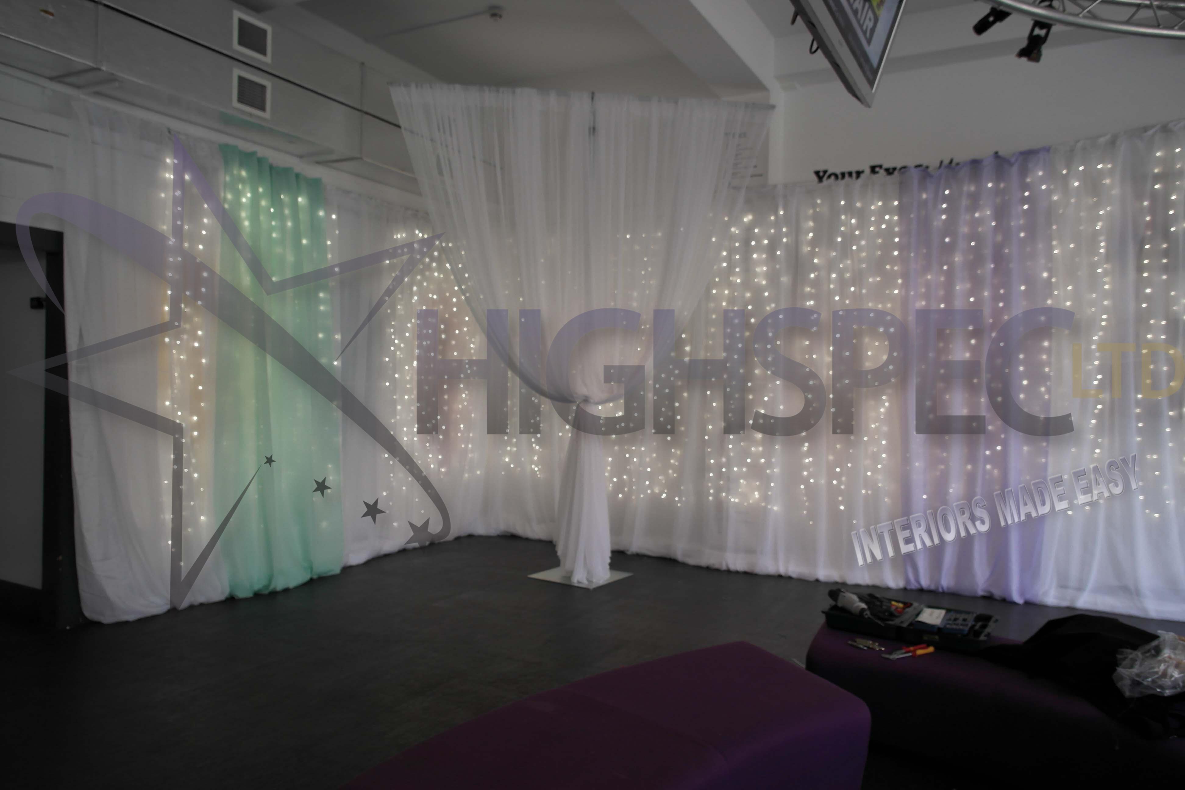 Fairylight backdrop organza