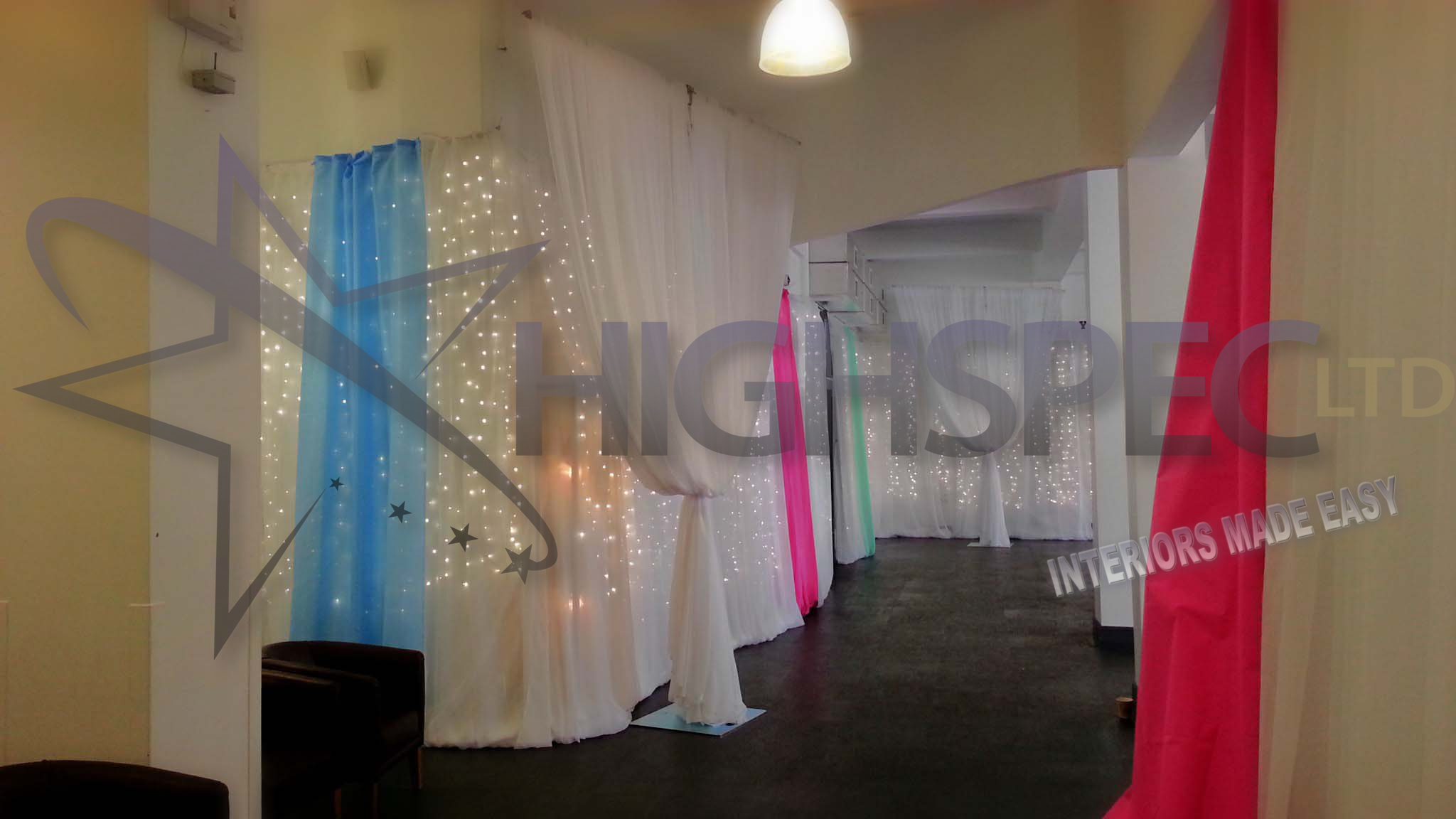 Fairylight backdrop organza