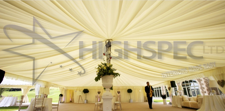 Pleated marquee roof decor