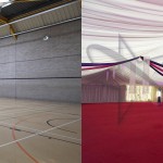 Sports hall venue lining