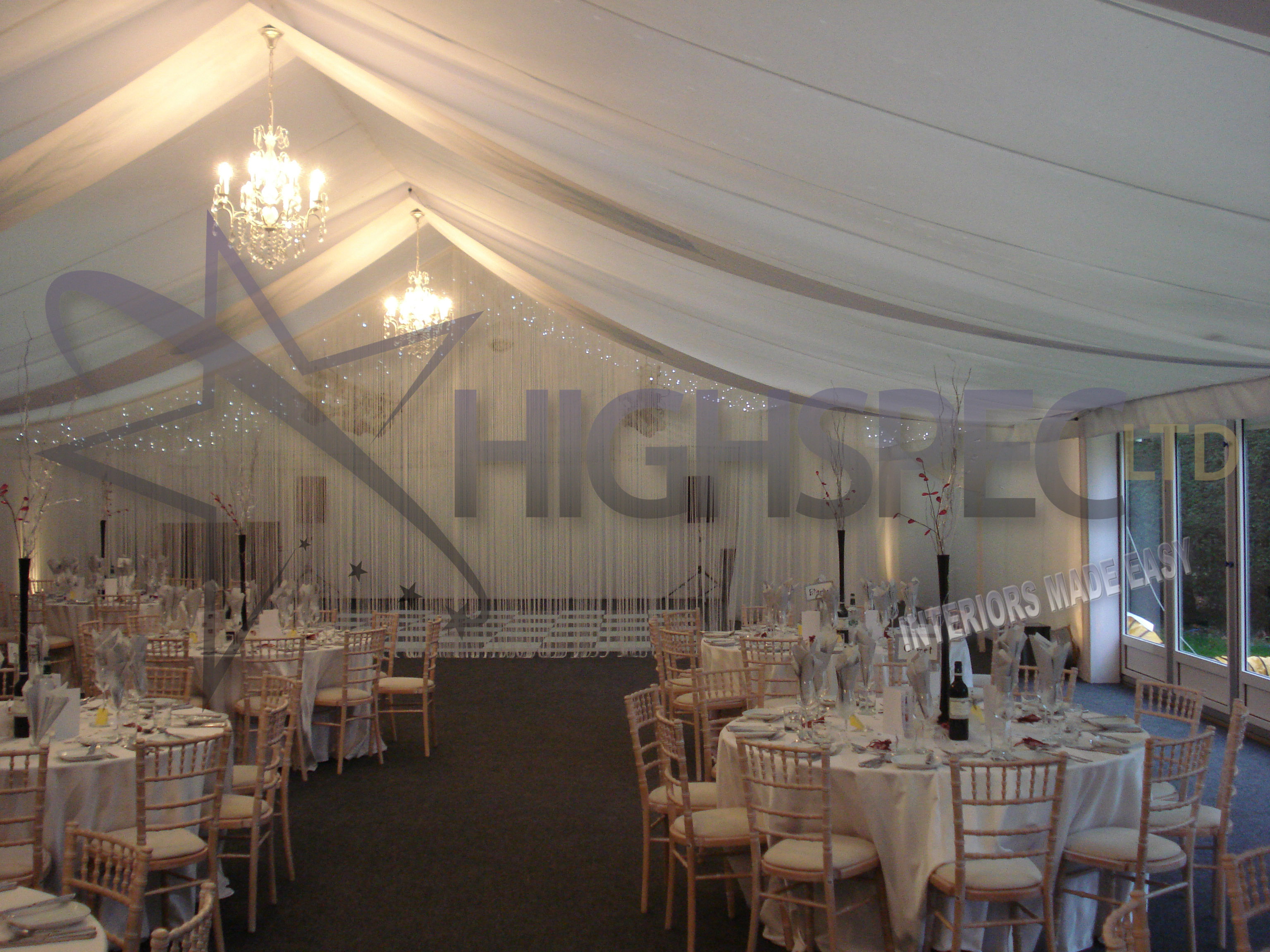 Marquee thread curtain decor