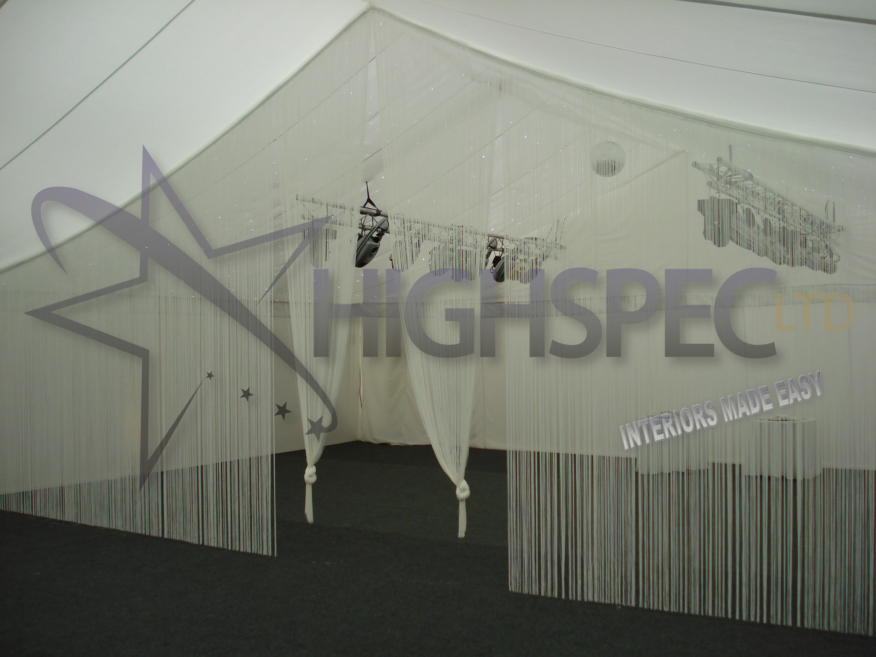 Marquee thread curtain decor